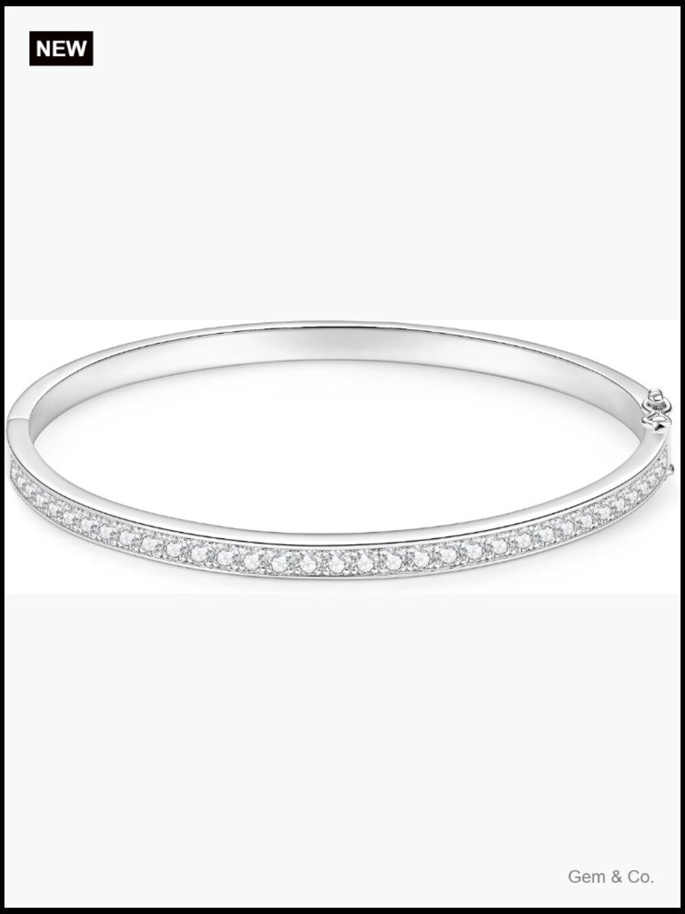 Moissanite Tennis Bangle 1.53cttw D Color 14K Gold-Plated Classic Bracelet